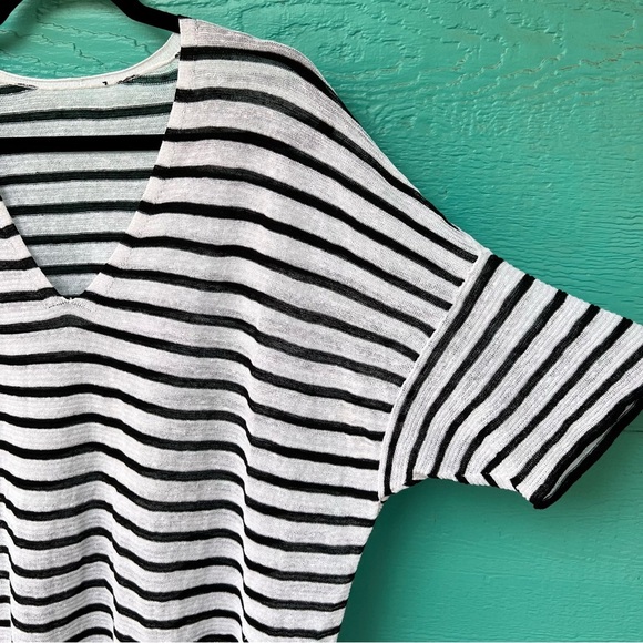 Eileen Fisher Organic Linen Boxy Striped Knit Top Size Large - Picture 6 of 8